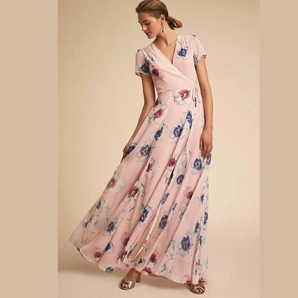 NEW BHLDN YUMI KIM CALYPSO WRAP MAXI DRESS PINK